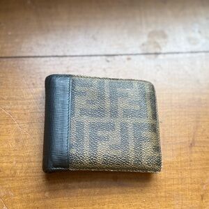 Fendi bifold wallet brown print